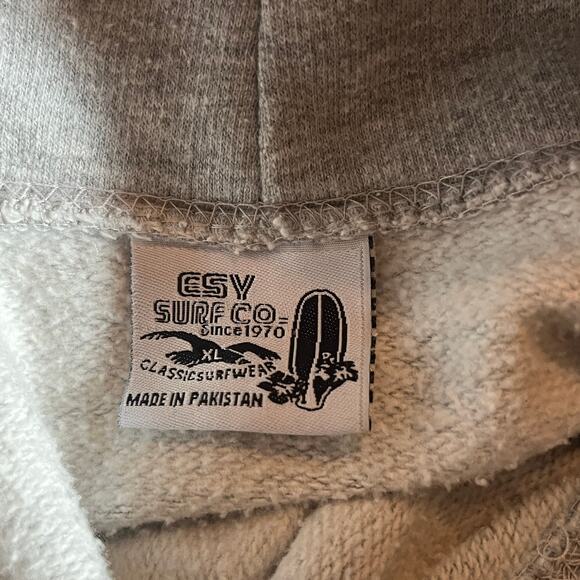 ESY‎ Surf Co Hoodie Sweatshirt Mens XL Gray Graphic Fleece Pullover Athleisure - Picture 6 of 9